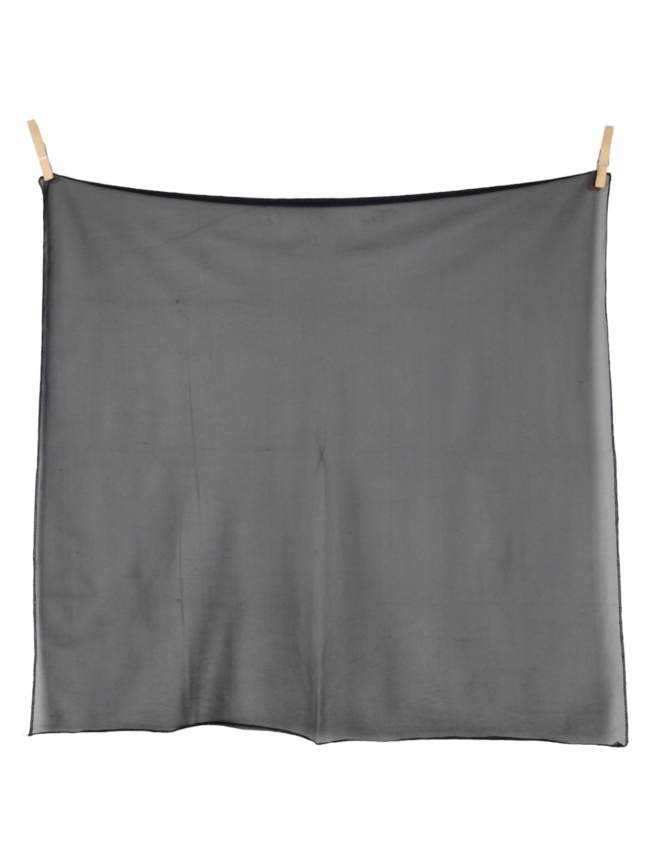 Vintage 2000s Y2K Minimal Basic Solid Black Sheer Chiffon Square Bandana Neck Tie Scarf