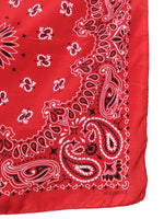 Vintage 2000s Y2K Red Western Paisley Print Small Square Bandana Neck Tie Scarf