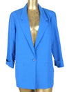 80s Mod Style Blue Collared Blazer Jacket