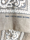 80s Western Beige Cotton Bandana Neck Tie Scarf