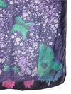 Vintage 80s Silk Hippie Bohemian Purple Abstract Acid Wash Butterfly Print Large Sheer Chiffon Square Bandana Neck Tie Scarf