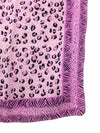 Vintage 90s Silk Pink Leopard Print Square Bandana Neck Tie Scarf
