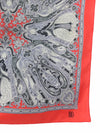 Vintage 80s Mod Psychedelic Red & Grey Paisley Print Square Bandana Neck Tie Scarf
