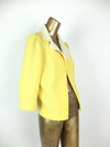60s Mod Yellow Pastel Collared 3/4 Sleeve Blazer Jacket