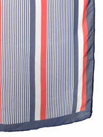 Vintage 70s Silk Mod Patriotic Red White & Blue Striped Large Square Bandana Neck Tie Scarf