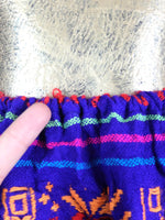 70s Bright Mexican Blanket Embroidered Above-the-Knee Mini Skirt