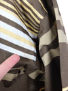 Vintage 80s Retro Brown and Yellow Striped Half Sleeve 1/2 Button Down Cotton T-Shirt
