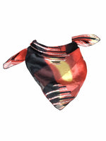 Vintage 80s Red and Black Abstract Silky Chiffon Bandana Neck Tie Scarf