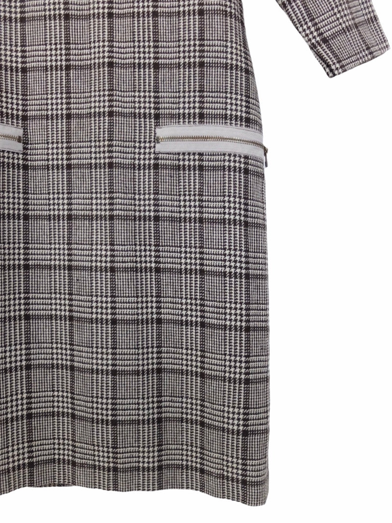 Vintage 1960s houndstooth check A-line dress - size small