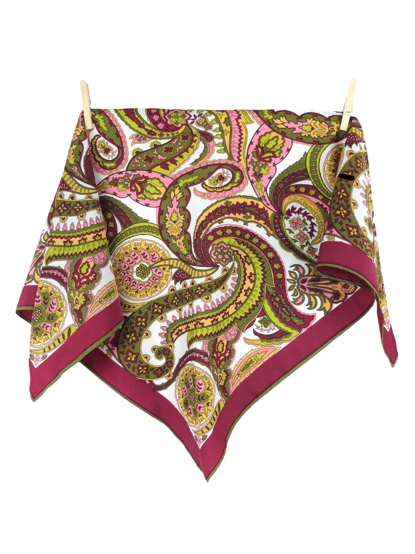 Vintage 70s Mod Hippie Psychedelic Paisley Patterned Triangle V-Shaped Bandana Neck Tie Scarf
