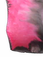 Vintage 80s Bright Pink Purple & Black Tie Dye Acid Wash Long Wide Neck Tie Scarf with Hand-Rolled Hem
