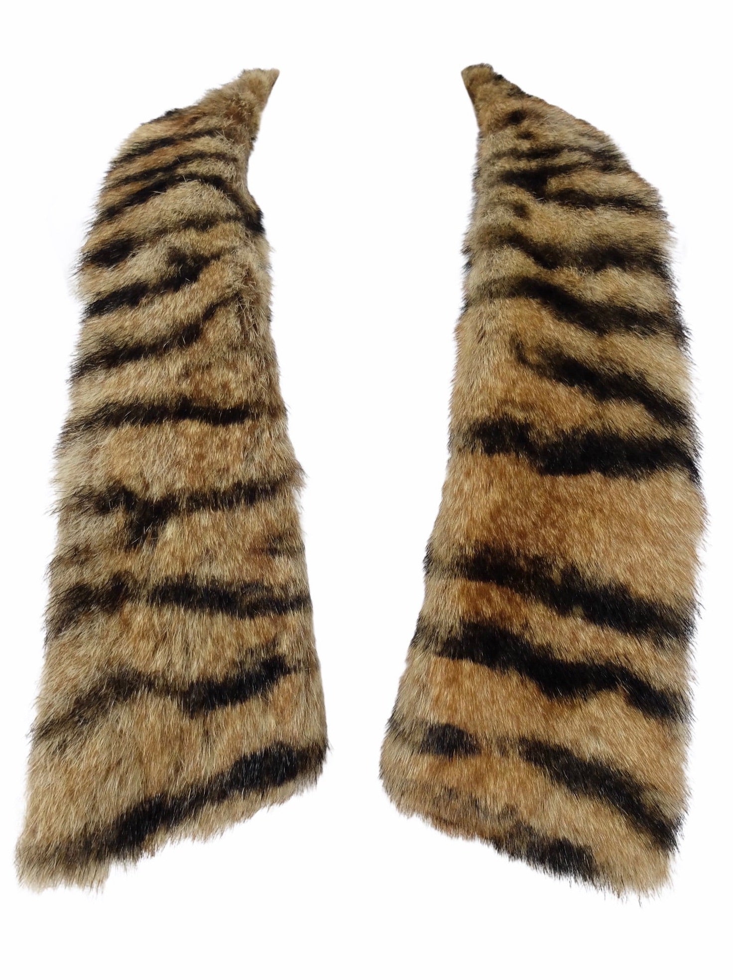 Vintage 70s Glam Rock Hippie Genuine Fur Animal Print Stole Neck Scarf