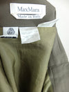 80s Max Mara Olive Green High Waisted Pencil Midi Skirt