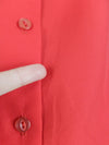 70s Mod Style Red Puff Sleeve Collared Button Up Disco Shirt Blouse
