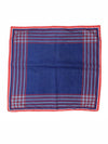 Vintage 60s Mod Red White and Blue Striped Check Print Bandana Neck Tie Scarf