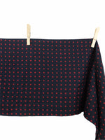 Vintage 60s Mod Wool & Silk Blend Navy Blue & Red Polk Dot Long Wide Neck Tie Scarf