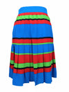 Vintage 70s Silk Mod Glam Rock High Waisted Bright Striped Pleated Mini Skirt