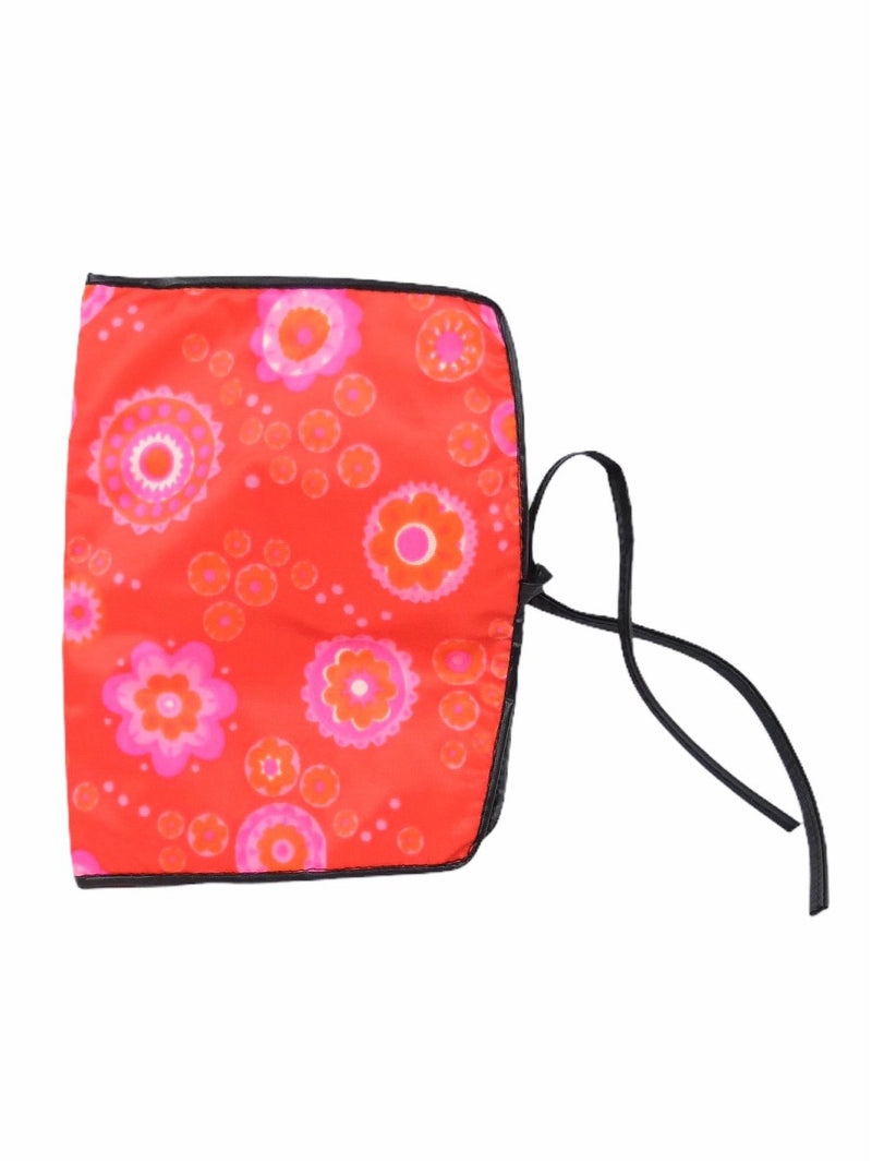 Vintage 60s Psychedelic Mod Bright Pink & Red Abstract Patterned Accordian Envelope Cosmetics Bag