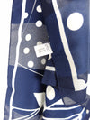 Vintage 80s Blue and White Mod Abstract Polka Dot Made in Italy Square Bandana Neck Tie Scarf