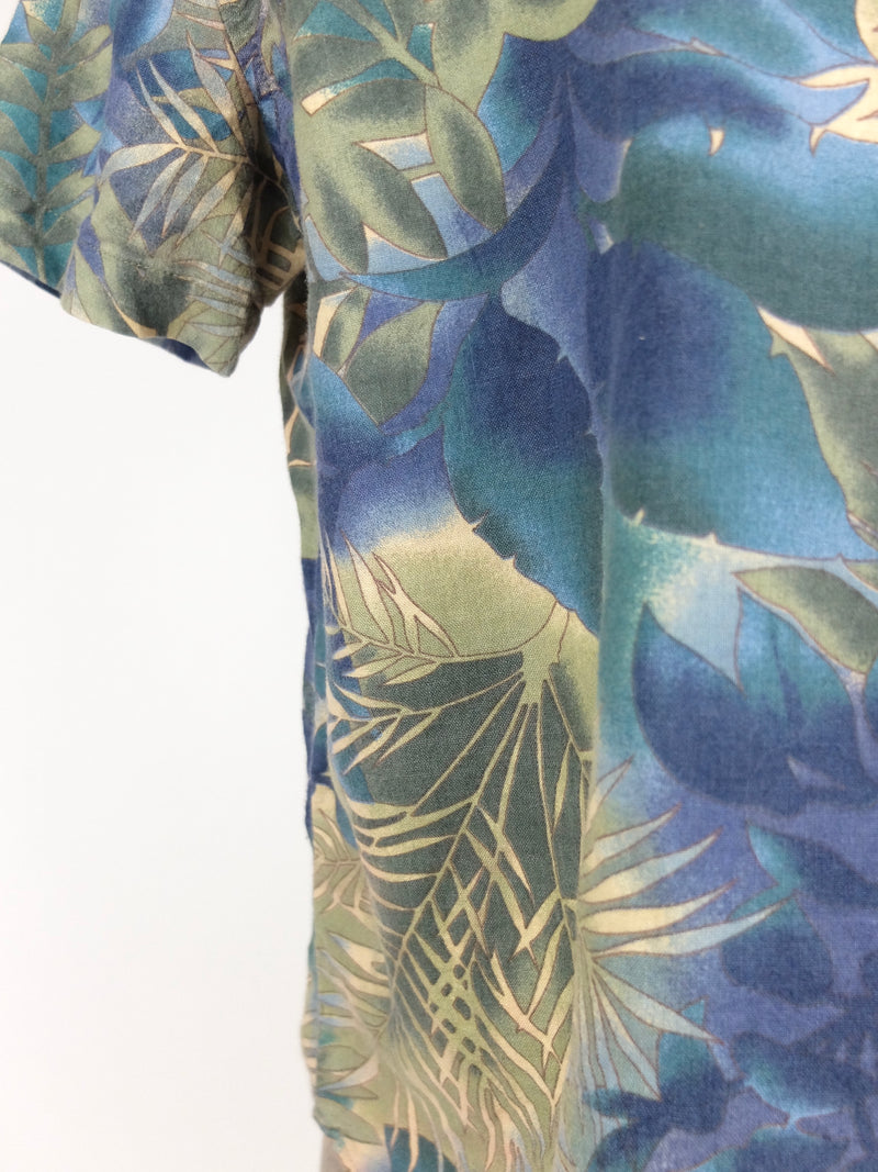 80s Tropical Hawaiian Collared Short Sleeve Button Up Shirt