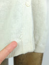 60s Mod Cream Angora Wool Knit Long Button Down Cardigan Sweater