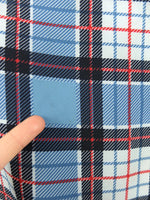 Vintage 90s Y2K Tartan Check Print Blue & Red Square Bandana Neck Tie Scarf