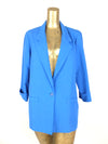 80s Mod Style Blue Collared Blazer Jacket