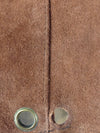 70s Hippie Festival Style Rust Brown Suede Leather Sleeveless Vest with Metal Ring Details