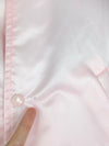 80s Athletic Silky Satin Baby Pink Mockneck Embroidered Baseball Bomber Jacket