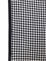 Vintage 80s Mod Black & White Houndstooth Check Print Square Bandana Neck Tie Scarf