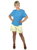 80s Polka Dot Short Sleeve Boxy Pullover Blouse