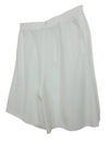 Vintage 80s Bohemian Mod White Solid Basic High Waisted Loose Fit Bermuda Shorts | 33 Inch Waist