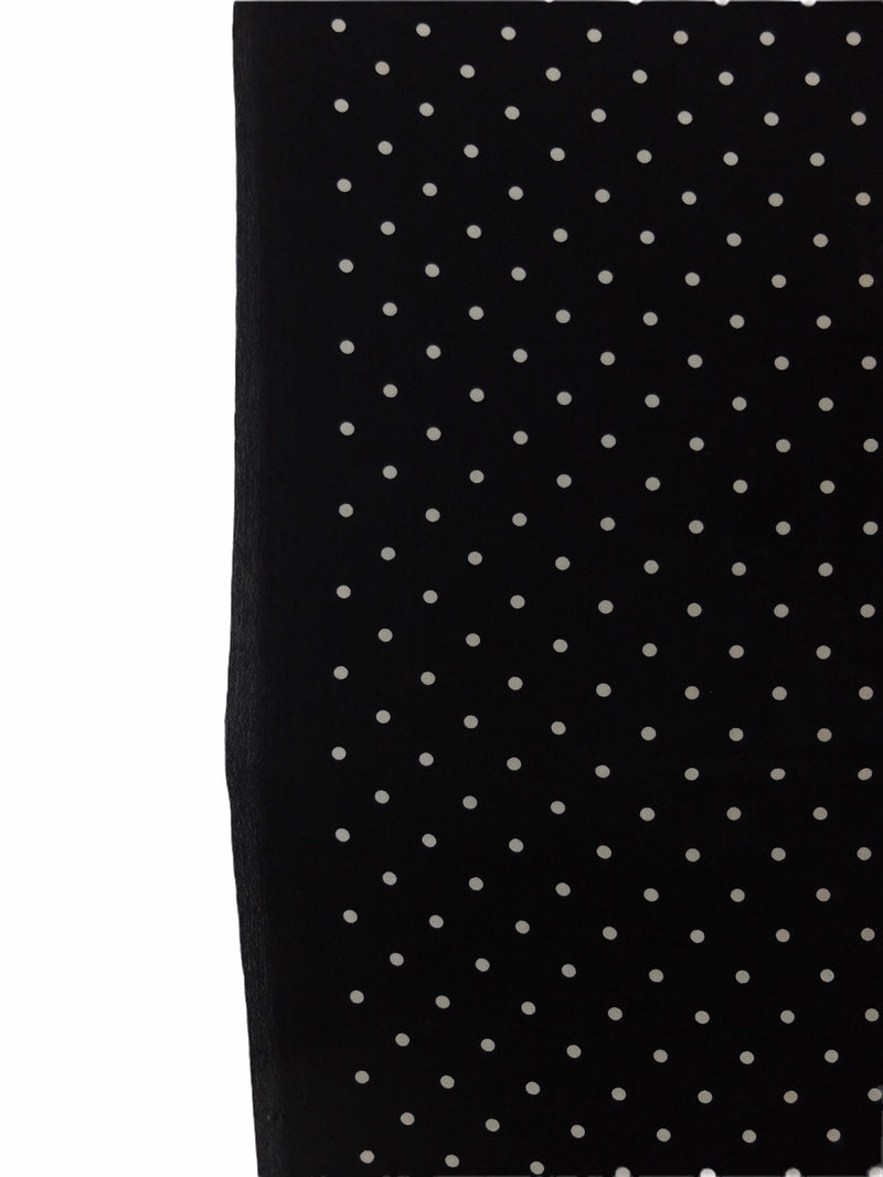 Vintage 80s Mod Pinup Rockabilly Style Black & White Polka Dot Square Bandana Neck Tie Scarf