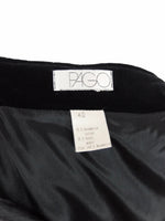 Vintage 80s Grunge Chic Black Velvet High Waisted Straight Midi Below-the-Knee Pencil Skirt with Back Slit | 29 Inch Waist