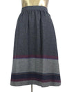 1980s does 50s Mod Wool High Waisted Fit and Flare Below-the-Knee Circle Midi Skirt
