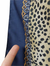 Vintage 80s Silky Bohemian Funky Paisley Cheetah Animal Print Large Square Bandana Neck Tie Scarf