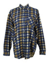 Vintage 80s Mens Utility Workwear Check Print Collared Button Up Flannel Shirt