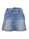 Vintage 2000s Y2K Preppy Low Rise Faded Ombre Light Wash Blue Denim Above-the-Knee Micro Jean Mini Skirt |  Size EU 38, US 6, UK 10