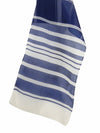 Vintage 60s Mod Glam Rock Blue and White Striped Wide Long Chiffon Neck Tie Scarf