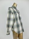 80s Western Check Print Long Sleeve Collared Button Up Shirt