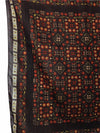 Vintage 70s Mod Cottagecore Prairie Psychedelic Brown & Orange Floral Print Large Square Bandana Neck Tie Scarf