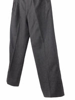 Vintage 70s Men’s Mod Grey Wool Basic Straight Leg Pleated Trouser Pants with Black Leather Buckle Belt | Men’s Size 24 | Size 35 Inch Waist
