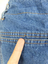 80s Utilitarian Medium Wash Denim High Waisted Snap Button A-Line Jean Mini Skirt
