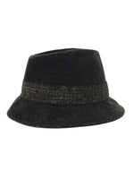 Vintage 40s Mens Robin-Sport Dark Grey Felt Wool Brimmed Fedora Hat with Fabric Trim