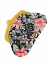 Vintage 60s Mod Kitsch Bohemian Psychedelic Hawaiian Floral Print Clutch Bag with Snap Closure
