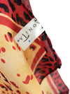 Vintage 90s Silk Bohemian Chic Cheetah Animal Print Yellow Red & Black Small Square Bandana Neck Tie Scarf
