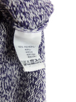 Vintage 2000s Y2K Marled Purple & White Rhinestone Zip Up Mockneck High Neck Cardigan Sweater | Women’s Size S-M