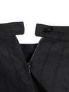 Vintage 70s Wool Mod High Waisted Solid Basic Black A-Line Pleated Midi Skirt | 26 Inch Waist