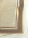 Vintage 70s Silk Mod Chic Minimalist Beige Brown & Cream Square Bandana Neck Tie Scarf with Hand-Rolled Hem