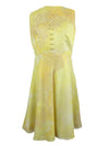 Vintage 60s Mod Psychedelic Betty Barclay Yellow Abstract Patterned Sleeveless Tank Fit & Flare Mini Dress | Size S
